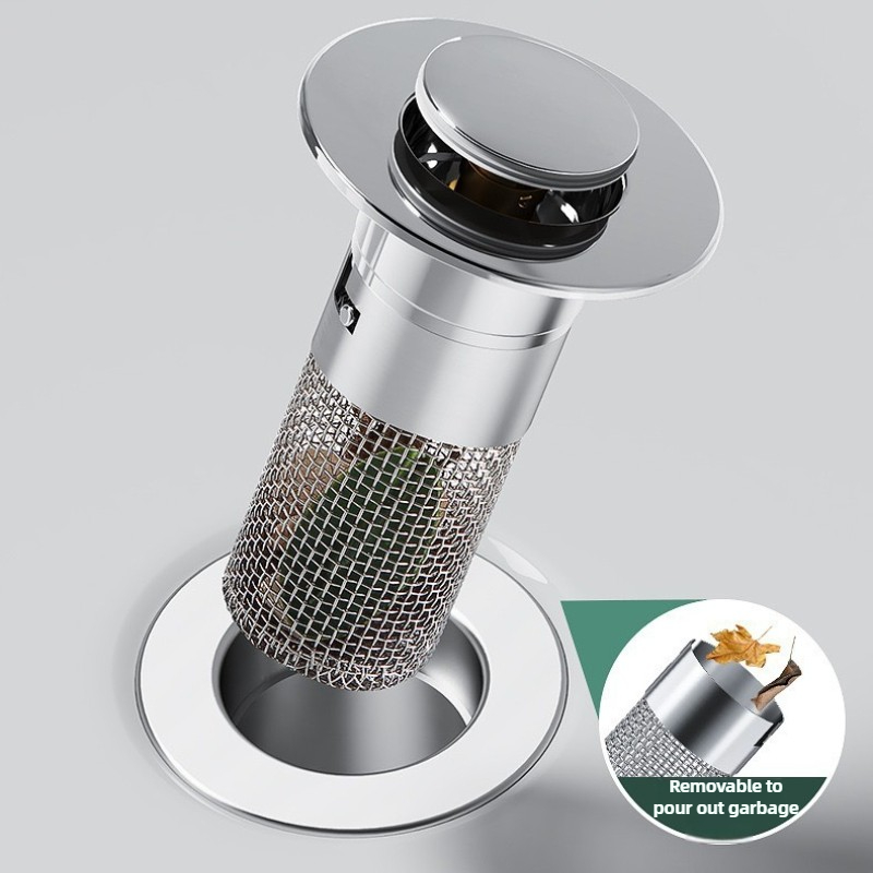 Drain Pipe Clip - Paslanmaz Çelik Lavabo Tahliye Filtresi -